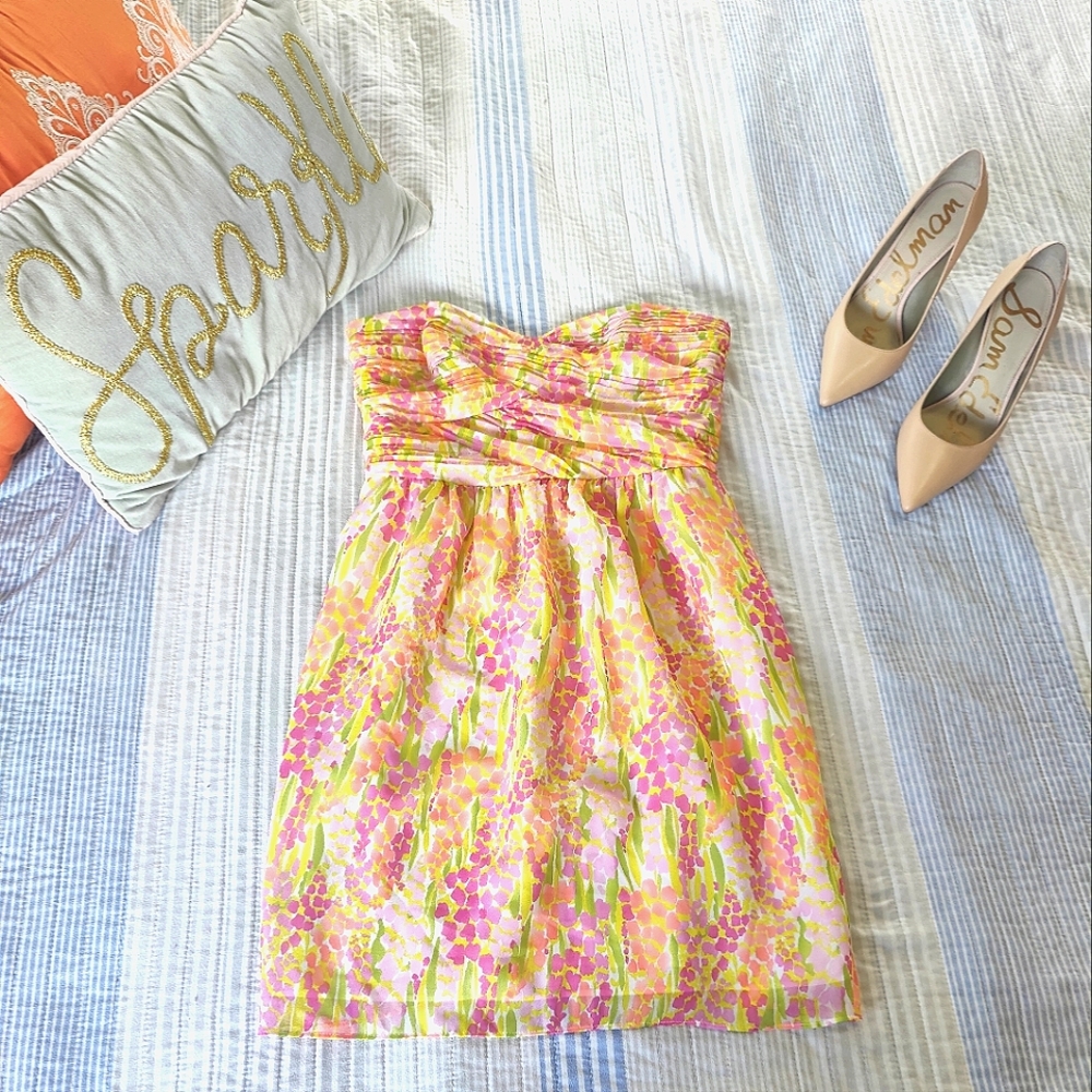 Anthropologie Shoshanna Origami Zoe Garden Print Chiffon Dress